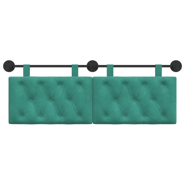 vidaXL Hanging Headboard Turquoise Velvet