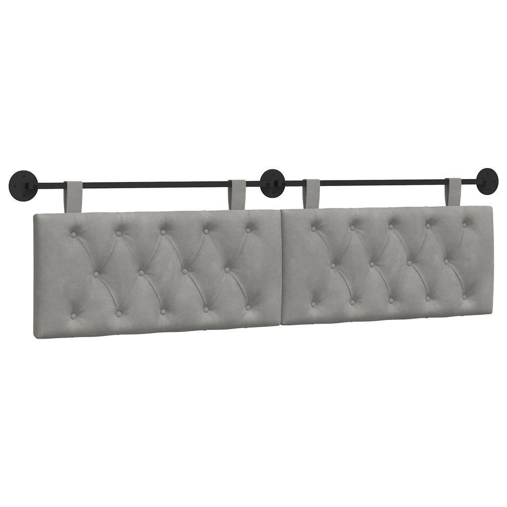 vidaXL Wall-Mounted Headboard Light Grey Velvet