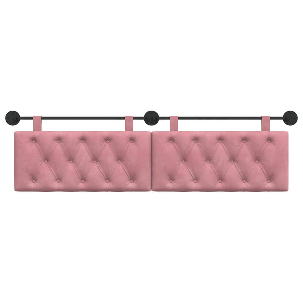vidaXL Wall-Mounted Headboard Pink Velvet
