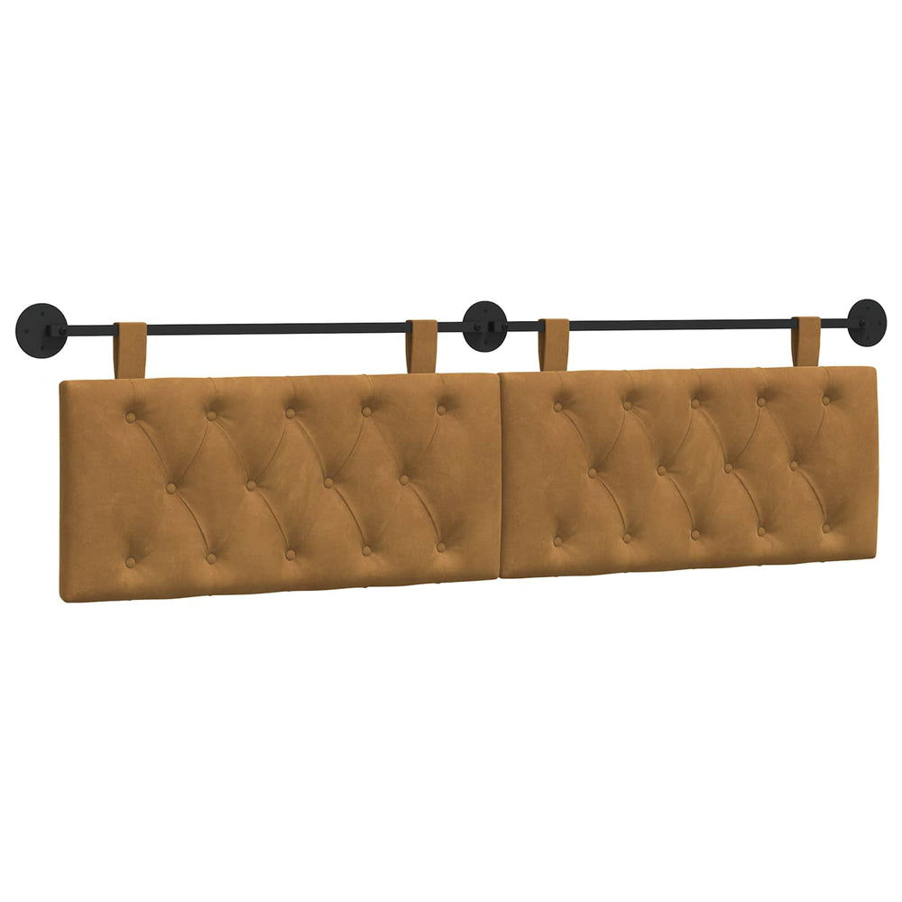 vidaXL Wall-Mounted Headboard Brown Velvet