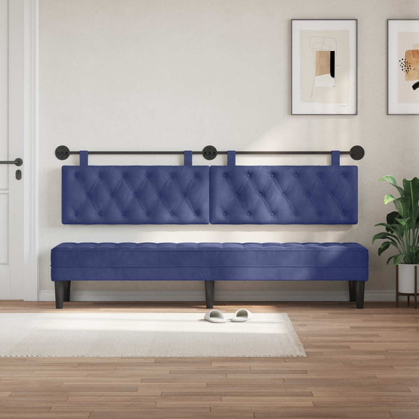 vidaXL Wall-Mounted Headboard Police Blue Velvet