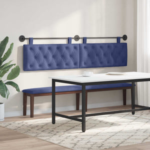 vidaXL Wall-Mounted Headboard Police Blue Velvet
