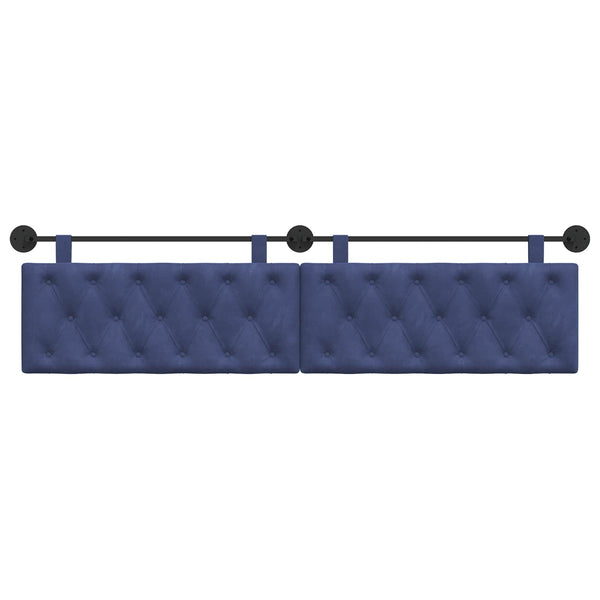vidaXL Wall-Mounted Headboard Police Blue Velvet