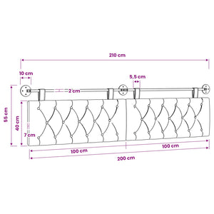 vidaXL Wall-Mounted Headboard Police Blue Velvet