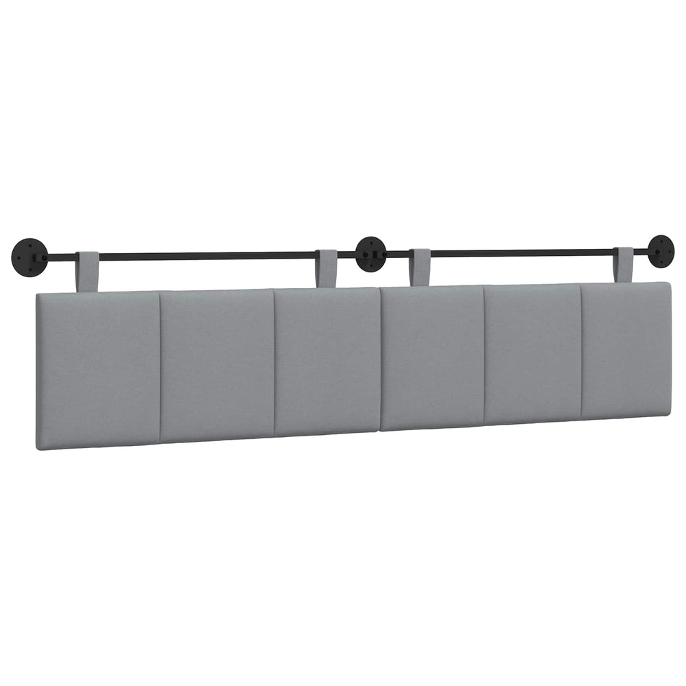 vidaXL Hanging Headboard Light Gray Fabric