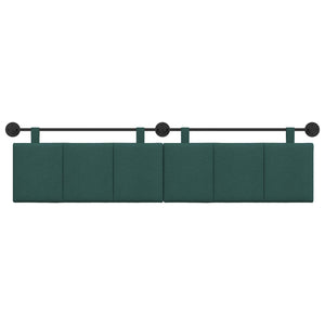 vidaXL Hanging Headboard Dark Green Fabric