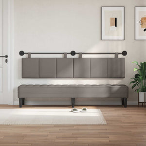 vidaXL Hanging Headboard Taupe Fabric