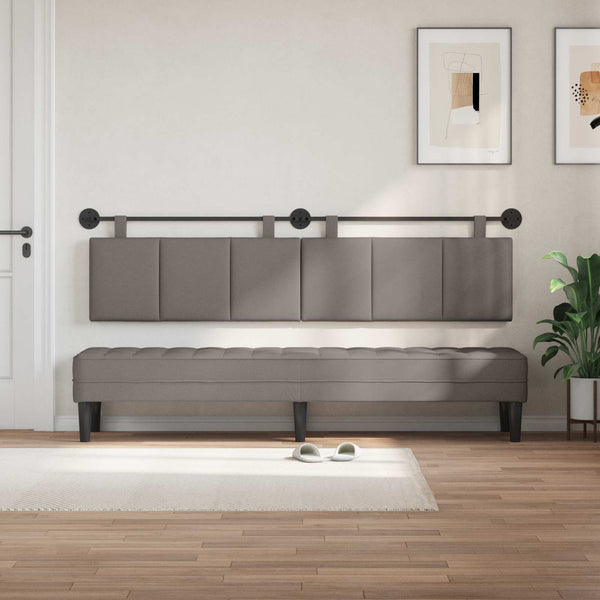 vidaXL Hanging Headboard Taupe Fabric