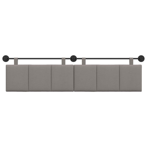 vidaXL Hanging Headboard Taupe Fabric