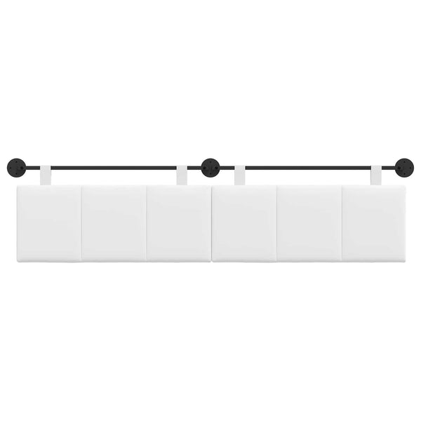 vidaXL Hanging Headboard White Fabric