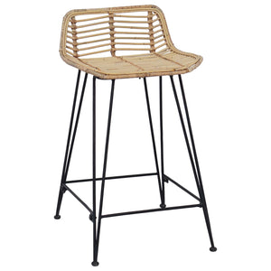 Barhocker 2er Set Rattan Natur