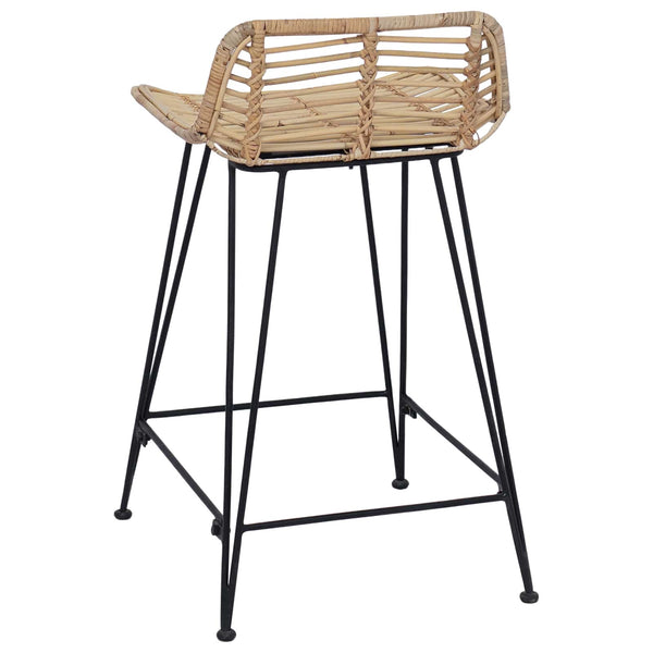 Barhocker 2er Set Rattan Natur