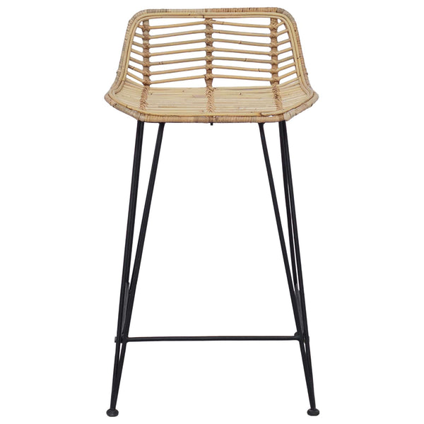 Barhocker 2er Set Rattan Natur