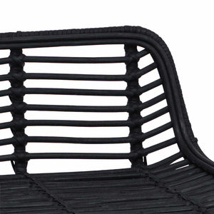 Schwarze Barhocker 2er Set Rattan/Stahl