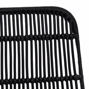Esszimmerstühle 2er Set Schwarz Rattan Stahl