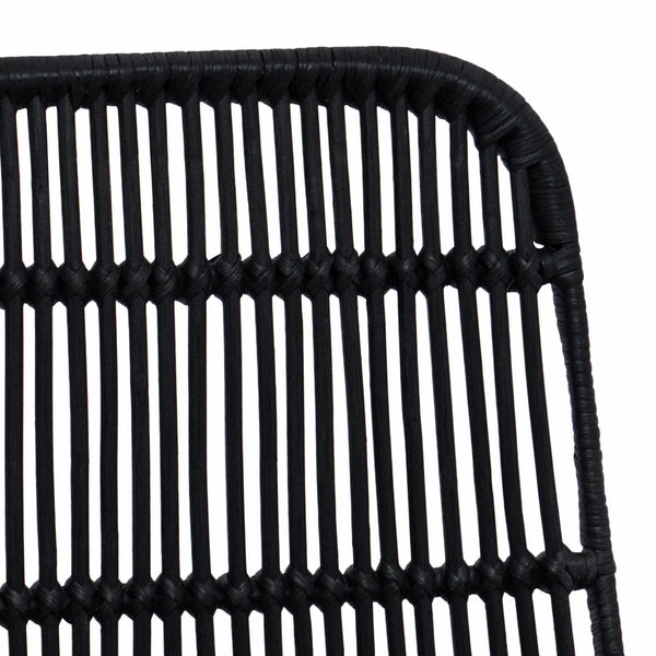 Esszimmerstühle 2er Set Schwarz Rattan Stahl