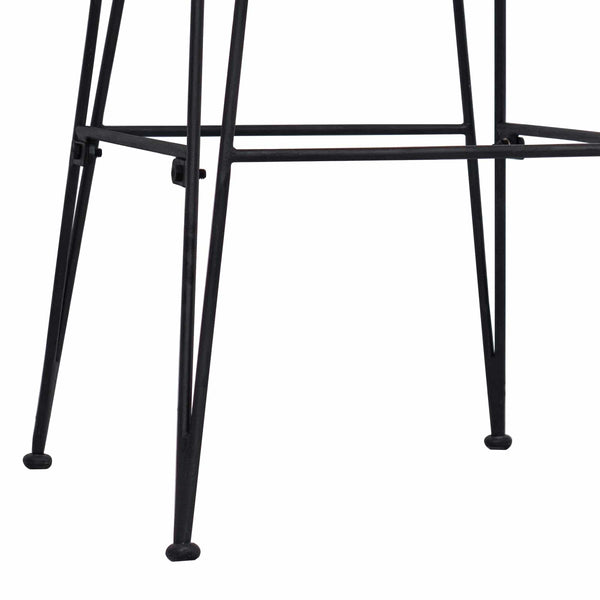 Esszimmerstühle 2er Set Schwarz Rattan Stahl