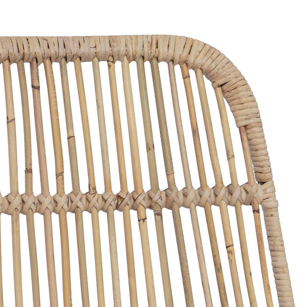 Barhocker 2er Set Natur Rattan Stahl