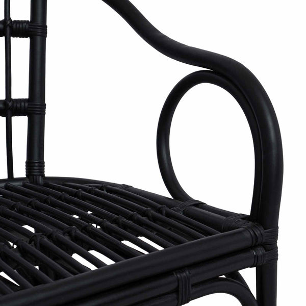 Schwarzer Stapelstuhl Rattan
