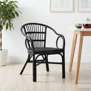 Schwarzer Stapelstuhl Rattan