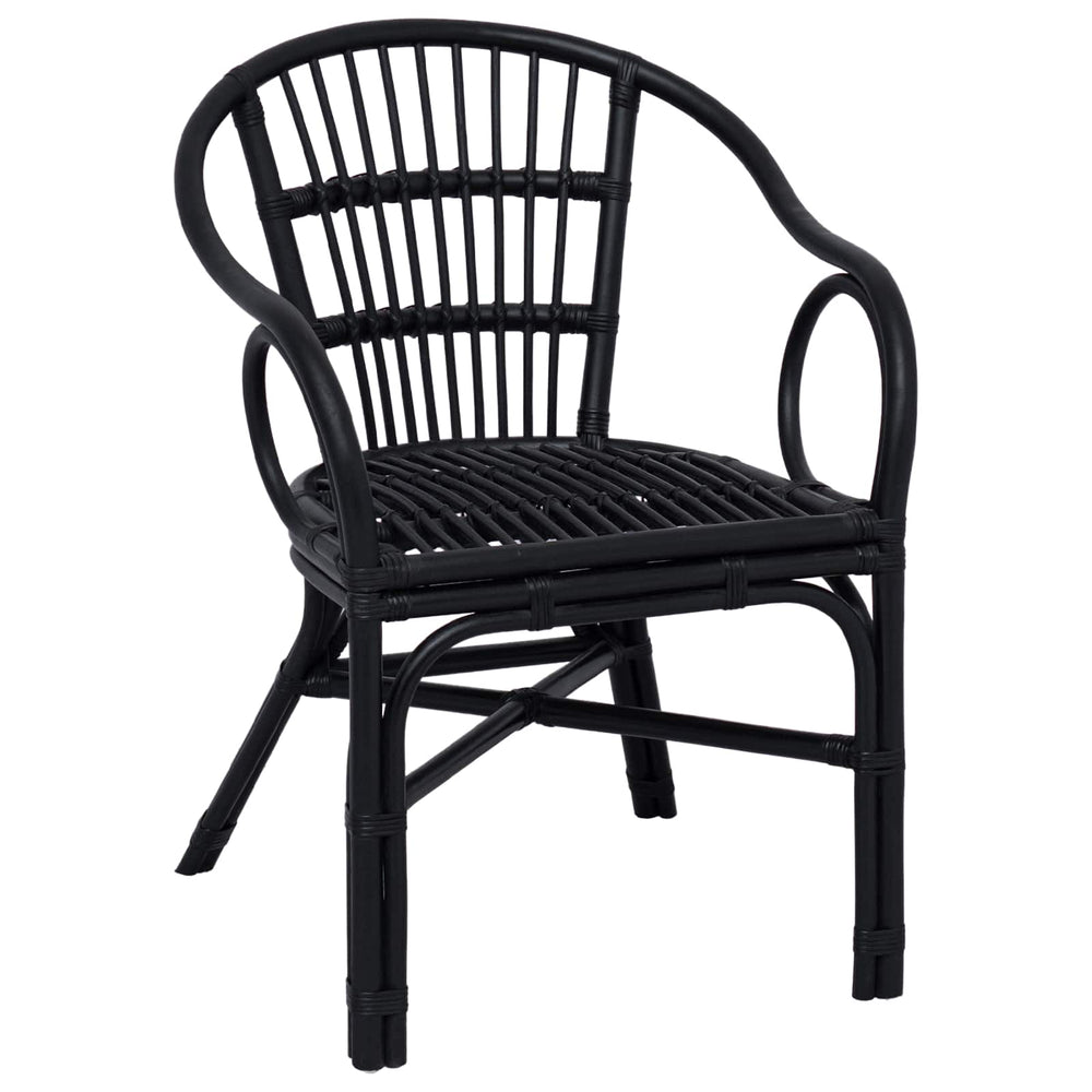 Schwarzer Stapelstuhl Rattan