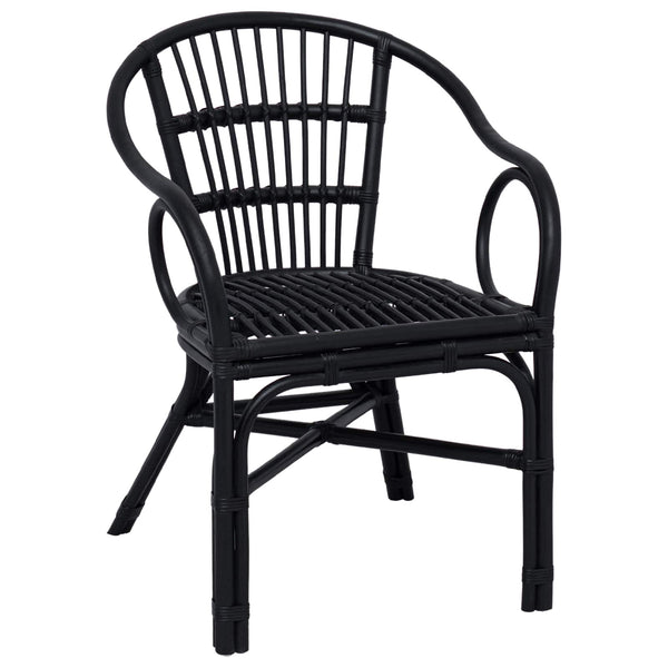 Schwarzer Stapelstuhl Rattan