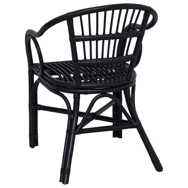 Schwarzer Stapelstuhl Rattan