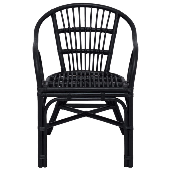 Schwarzer Stapelstuhl Rattan