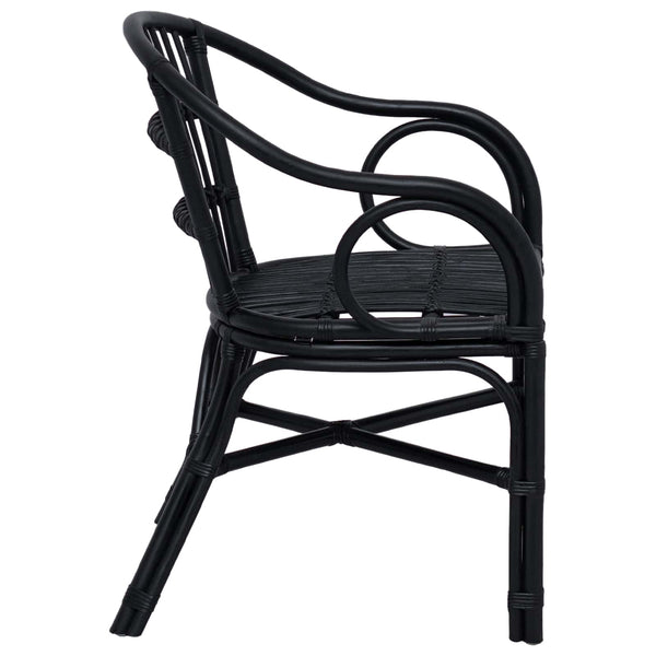 Schwarzer Stapelstuhl Rattan