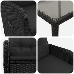 9-teiliges Outdoor-Esstisch-Set