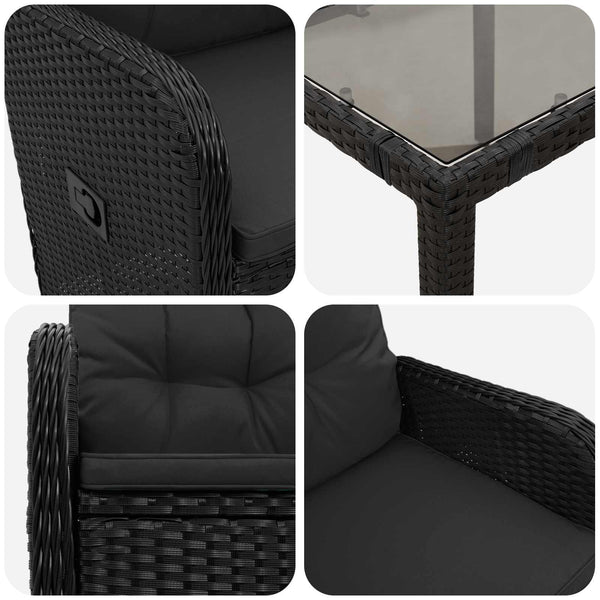 9-teiliges Outdoor-Esstisch-Set