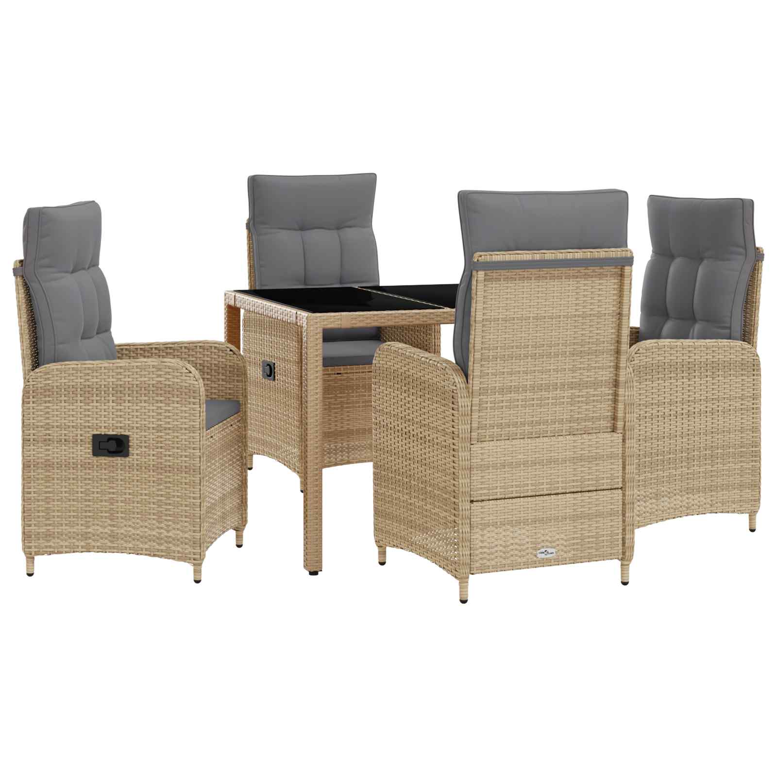 Outdoor Tisch Set mit Kissen, 5-teilig