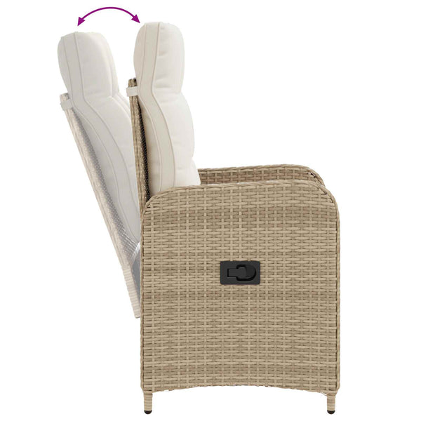 Outdoor Esstisch Set Beige/Cremeweiß 5-teilig
