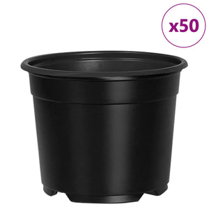Runde Blumentöpfe Schwarz 10 cm - 50er Set
