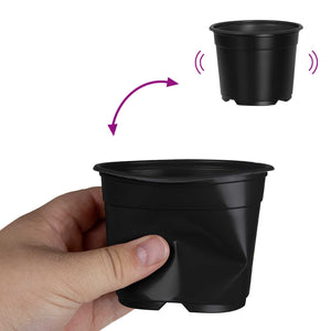 Runde Blumentöpfe Schwarz 10x8 cm, 100er-Set