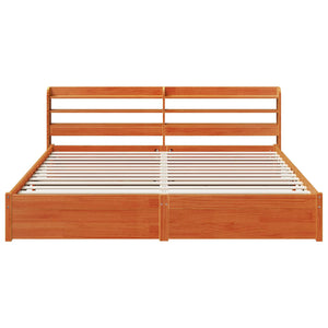 Massivholz Kiefer Bettrahmen mit Kopfteil