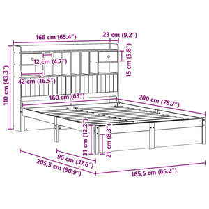 Bücherregal Bettgestell 200x160 cm mit Kopfteil