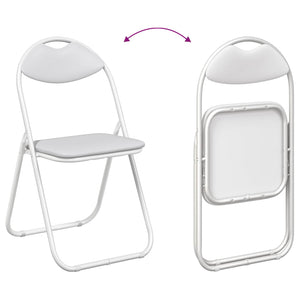 Klappstühle 2er Set Weiß Kunstleder