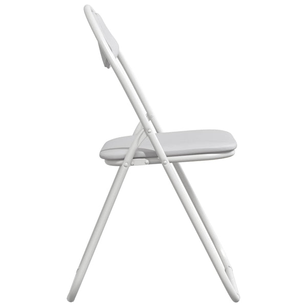 Klappstühle 2er Set Weiß Kunstleder
