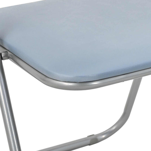 Klappstuhl 2er Set Grau Kunstleder