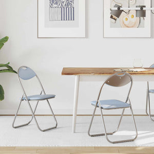 Klappstuhl 2er Set Grau Kunstleder