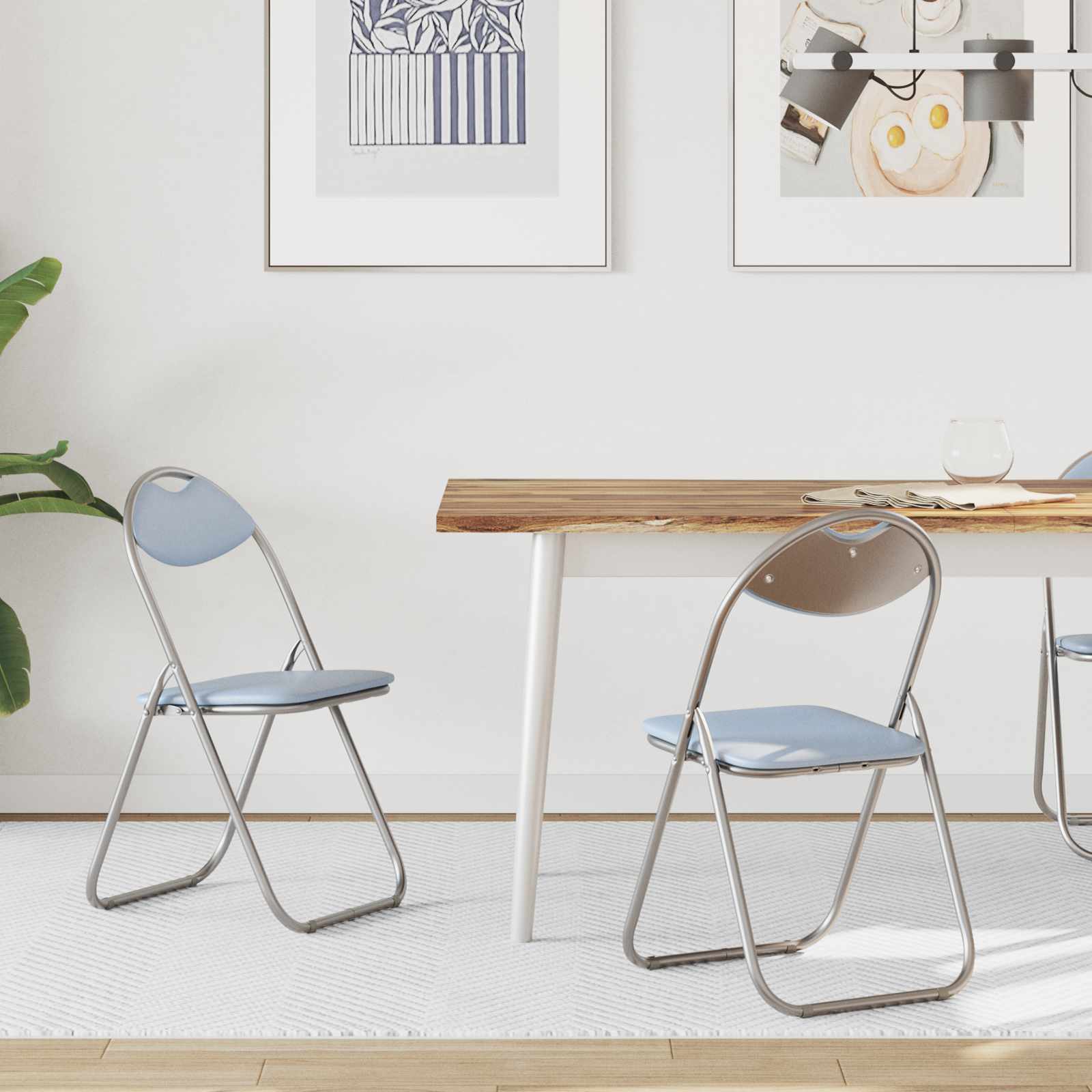 Klappstuhl 2er Set Grau Kunstleder