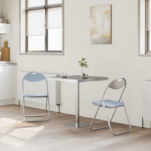 Klappstuhl 2er Set Grau Kunstleder