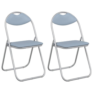 Klappstuhl 2er Set Grau Kunstleder