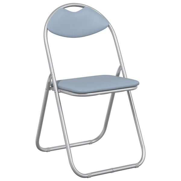 Klappstuhl 2er Set Grau Kunstleder
