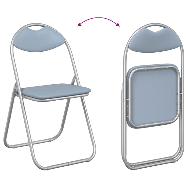 Klappstuhl 2er Set Grau Kunstleder