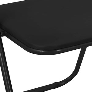 Klappstuhl 2er Set Kunstleder Schwarz