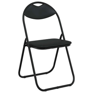 Klappstuhl 2er Set Kunstleder Schwarz