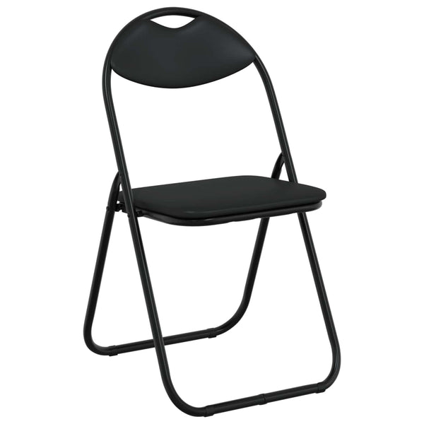 Klappstuhl 2er Set Kunstleder Schwarz