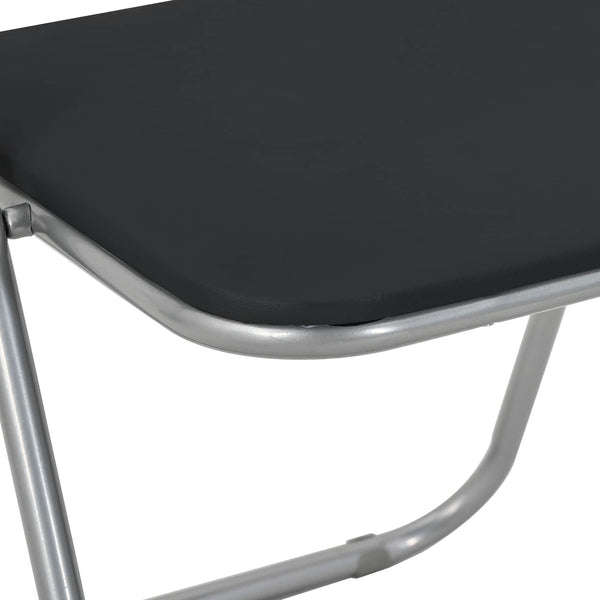 Klappstühle 8er Set Schwarz Grau Kunstleder